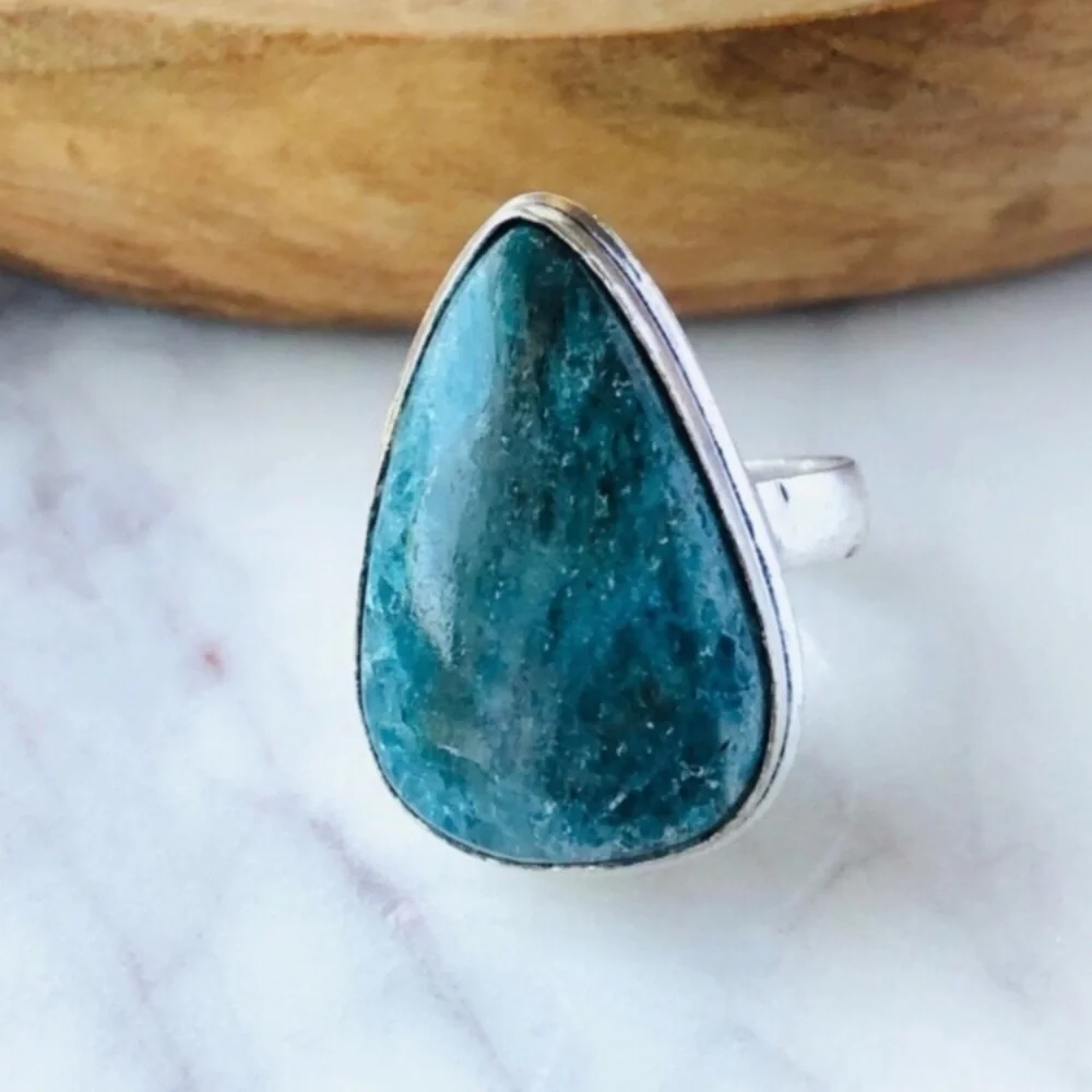 Apatite Silver Ring